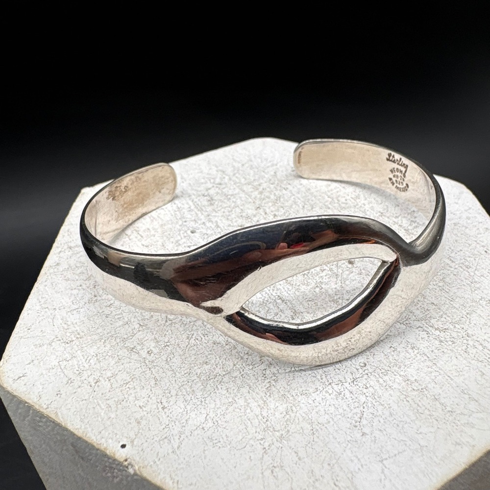 Taxco Cuff Bracelet Women OS Silver Excellent Modernist Sterling 925 Mexico